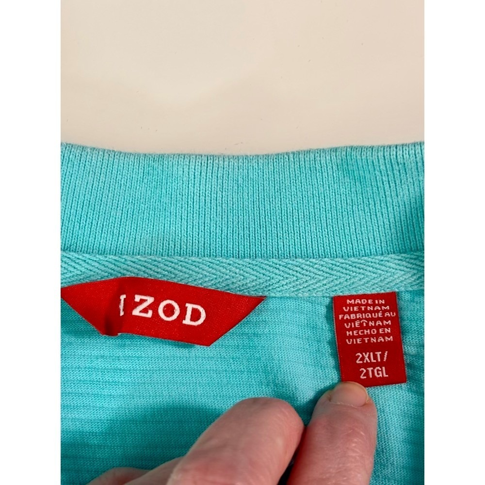 Lot of 2 IZOD Mens 2XLT Polo Shirts Turquoise Navy Golf Weekend Dad Athleisure - Picture 6 of 16